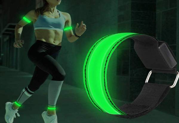 LED Reflective Sports Armband - Eight Colours Available & Option for Four-Pack