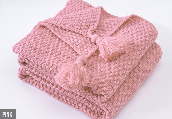 Knitted Throw Blanket - Three Sizes & Three Colours Available