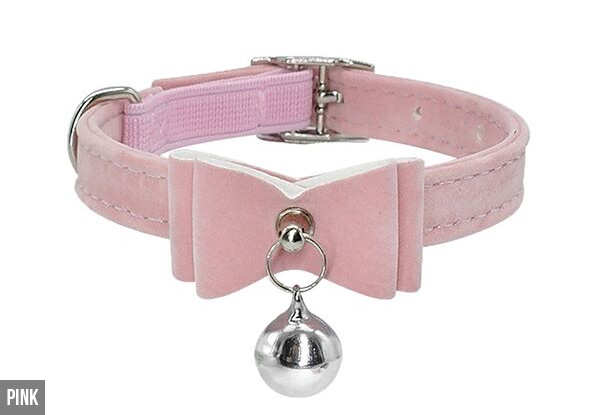 Pet Collar Bow with Bell - Six Colours Available with Free Delivery