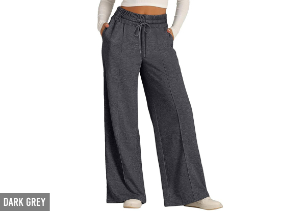 Women's Wide Leg Sweatpants with Pockets - Available in Four Colours & Five Sizes