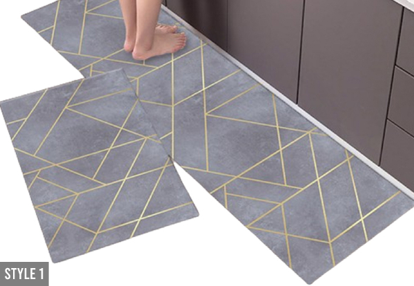 Two-Piece Non-Slip Kitchen Floor Mat Set - Five Styles Available