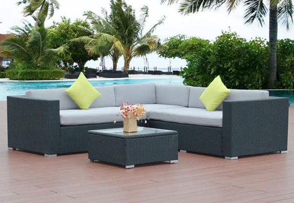 $879 for a Five-Piece Rattan Outdoor Furniture Sofa Set