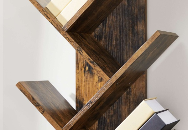 Vasagle Eight-Tier Tree Bookshelf with Wooden Shelves