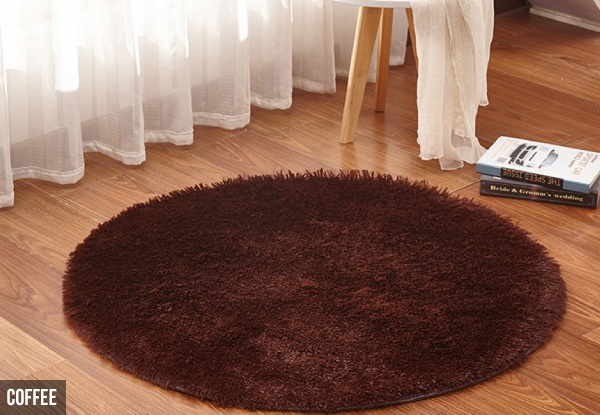Fluffy Round Rug - Seven Colours Available