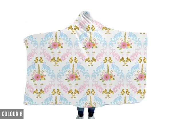 3D Unicorn Hooded Cloak Blanket - Two Sizes & Six Colours Available