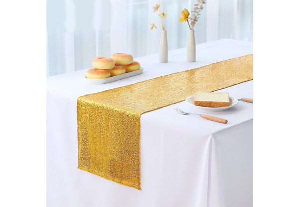 Sequin Table Runners - Four Colours & Four Sizes Available & Option for Four-Pack & Eight-Pack