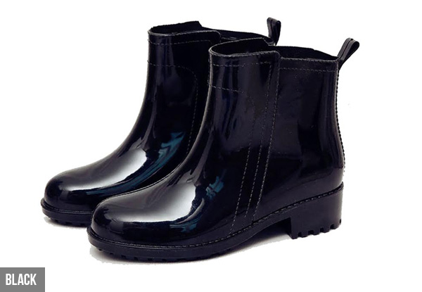 Rubber Ankle Rain Boots - Three Colours & Five Sizes Available with Free Delivery