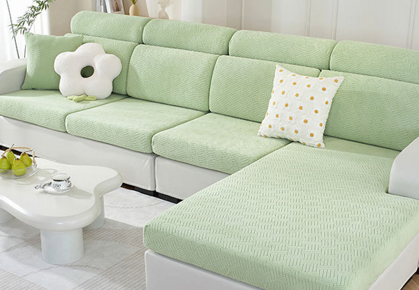 Two-Piece Stretch Sofa Cushion Cover - Available in Four Colours & Option for Four-Piece