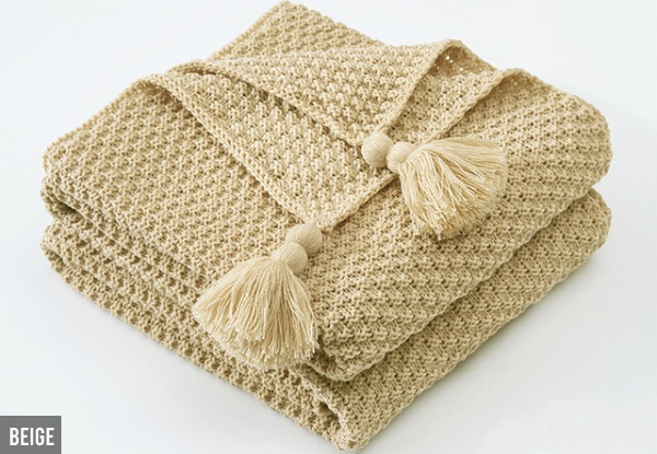 Knitted Throw Blanket - Three Sizes & Three Colours Available