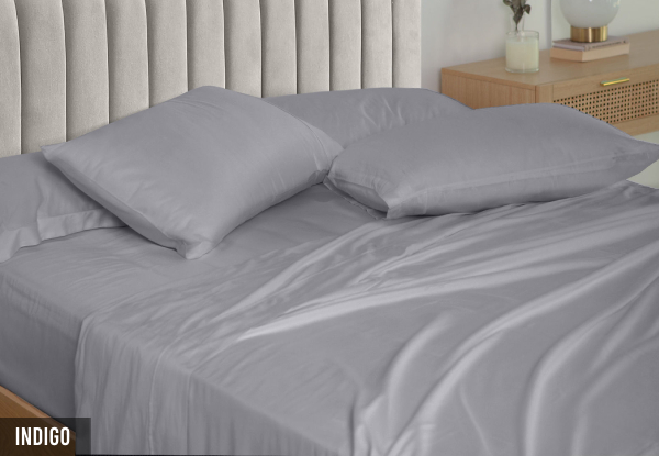 Four-Piece Royal Comfort 1500TC Cotton Rich Fitted Sheet Set - Available in Four Colours & Two Sizes