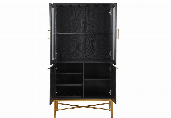 Versatile Modern Black Wine Cabinet
