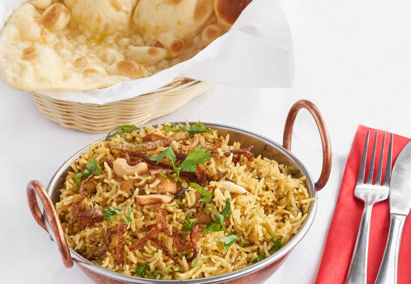 $30 Indian Dinner Dining Voucher - Valid Six Days a Week