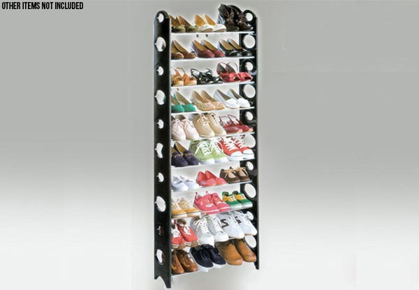 10-Shelf Shoe Rack with Cover