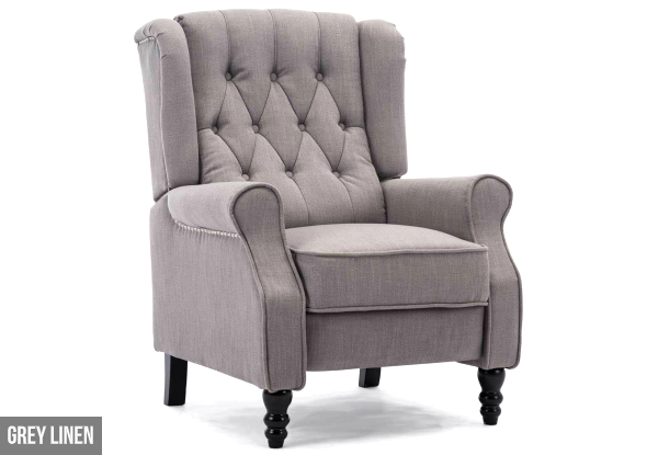 Grey Linen Reclining Chair