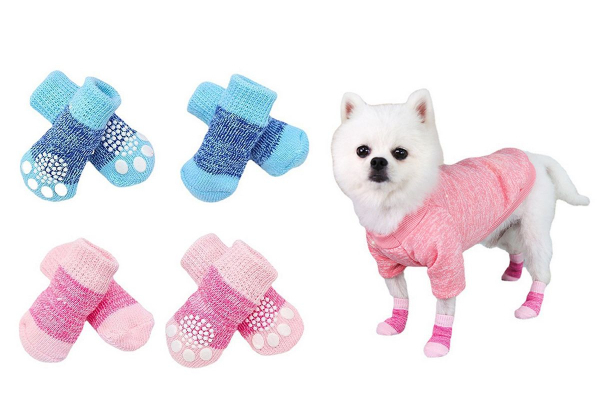 Pet Winter Socks - Four Sizes & Two-Pairs Available