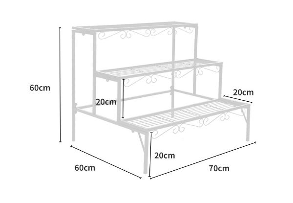 Levede Three-Tier Rectangle Metal Plant Stand - Two Colours Available