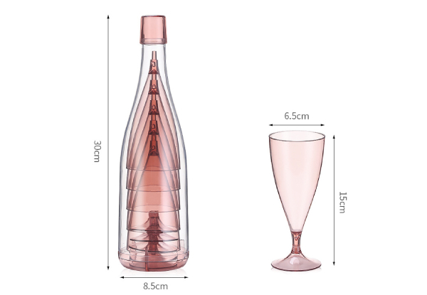 Reusable Foldable Plastic Wine Glass with Storage Bottle - Available in Two Colours & Option for Two