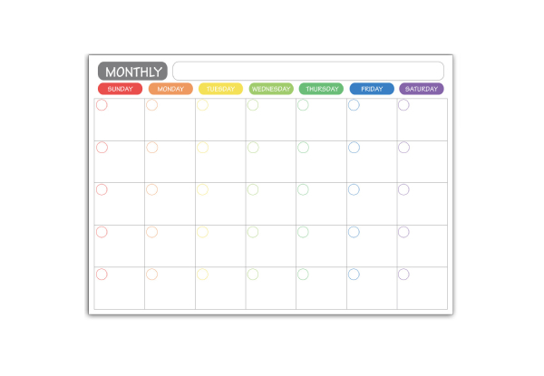 Weekly Fridge Calendar Whiteboard incl. Marker & Eraser - Option for Monthly
