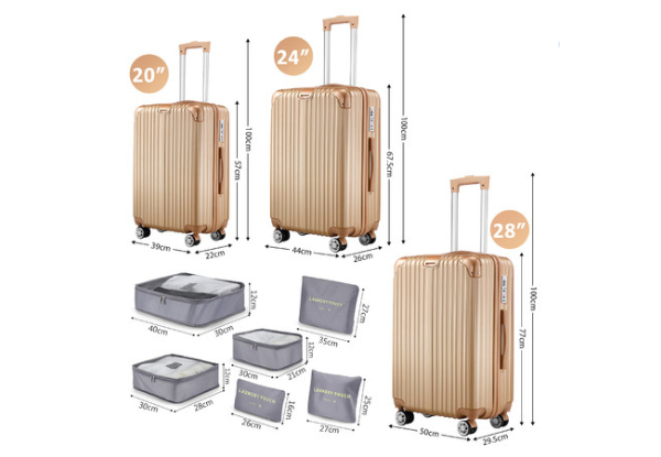 Luggage Suitcase Set Incl. Packing Cubes - Available in Three Colours & Option for Two or Three-Piece Set