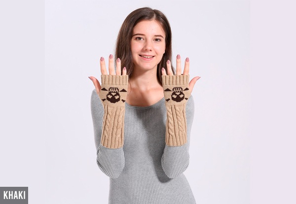 Two-Pack Skull Pattern Fingerless Gloves