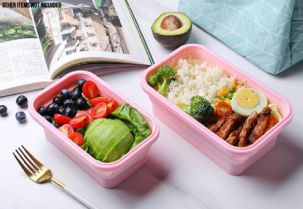 Silicone Collapsible Food Box - Four Colours & Four Sizes Available