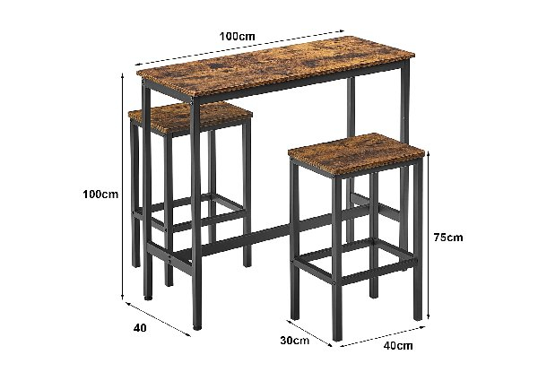 Three-Piece Dining Bar Table Set