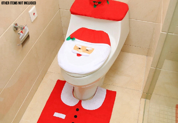 Santa Toilet Seat Cover Set