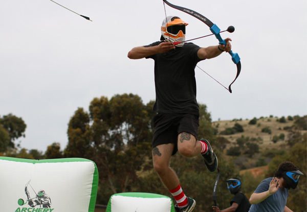 60-Minute Social Archery Arrow Tag incl. Bow, Limitless Arrows, Mask & Safety Gear