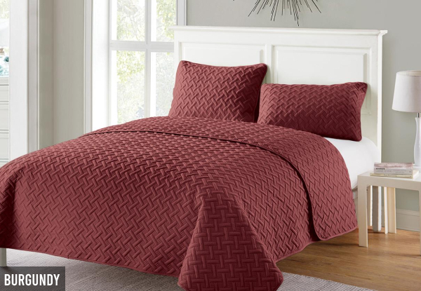 Ramesses Three-Piece Chic Embossed Comforter Set - Two Sizes & Nine Colours Available