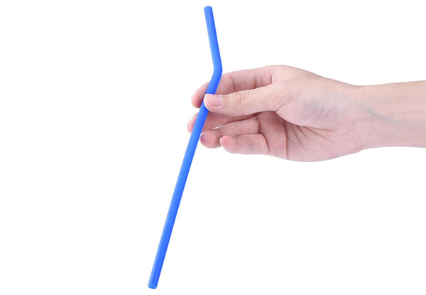 Six-Pack of Reusable Silicone Drinking Straws