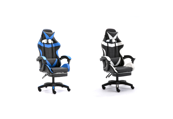 Ergonomic Gaming Chair with Footrest - Two Colours Available