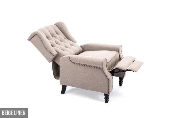 Velvet Reclining Chair - Option for Linen & Four Styles Available
