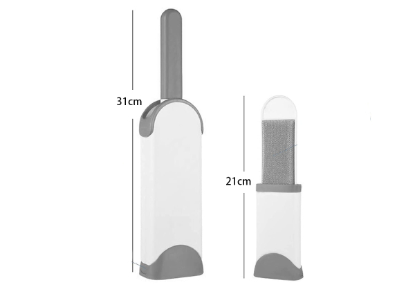Two-Piece Pet Hair Remover Brush Set with Self-Cleaning Base