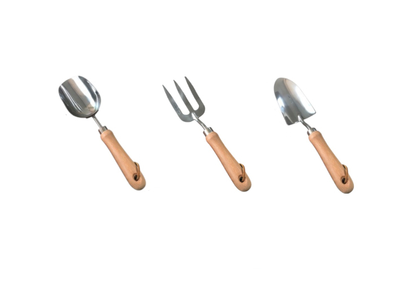 Three-Piece Stainless Steel Gardening Tool Set