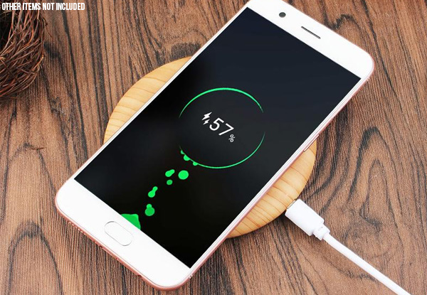 Wood Grain Wireless Phone Charger - Compatible with iPhone & Android