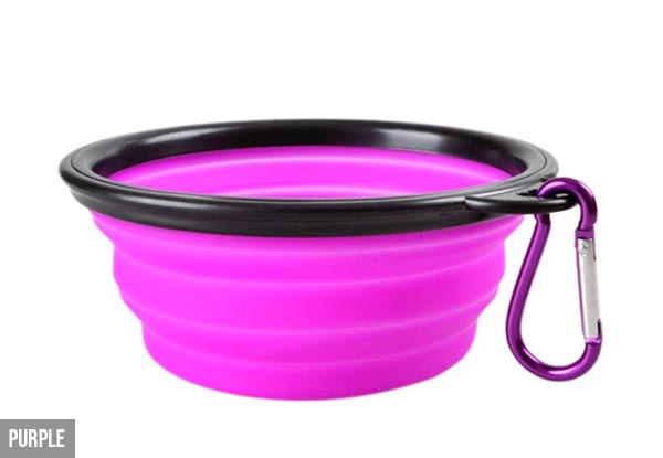 Collapsible Travel Pet Bowl - Four Colours Available