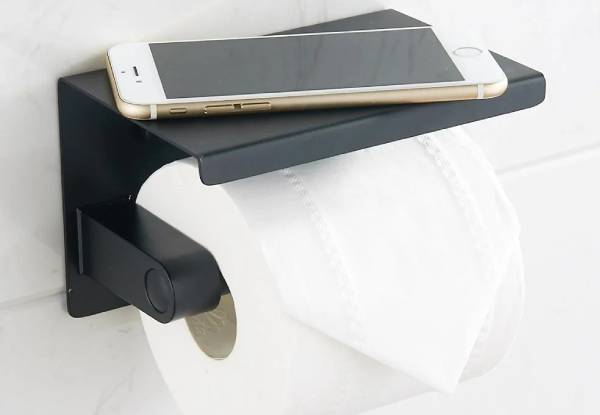 Stainless Steel Toilet Paper Roll Holder with Shelf