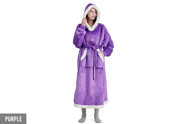 Fleece Adult Long Blanket Hoodie - Six Colours Available