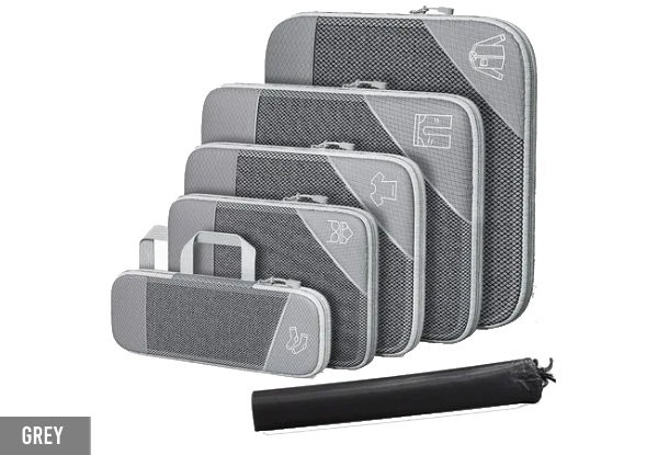 Six-Piece Compression Travel Organiser - Available in Eight Colours