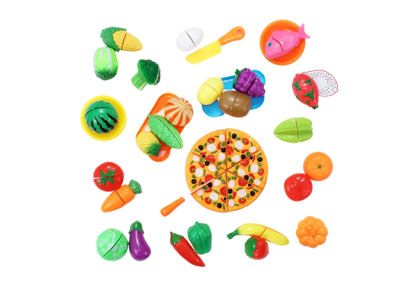 62-Piece Kitchen Pretend Food Playset