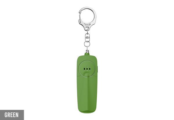 130dB Personal Alarm Keychain with LED Light - Seven Colours Available