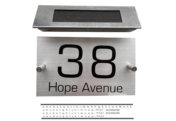 Solar House Sign Plaque Light