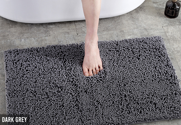 Chenille Absorbent Non-Slip Bathroom Rug - Five Colours Available