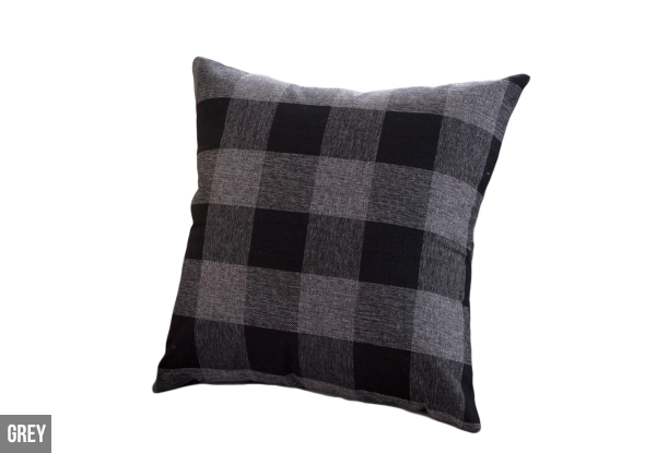 Checked Cotton Linen Cushion Cover - Five Colours & Options for Two or Four Available