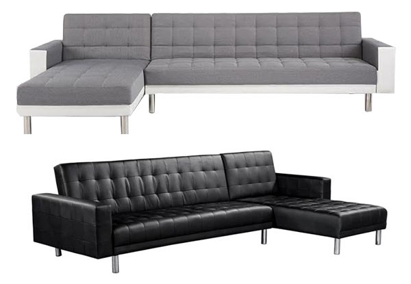 Five-Seater Manhattan Sofa Bed or Five-Seater Faux Leather Sofa Bed