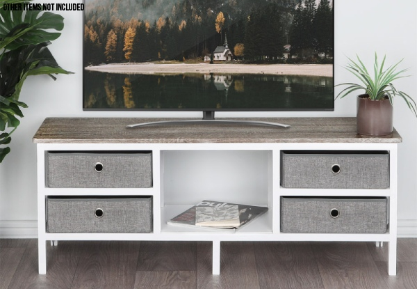 White Wood TV Cabinet