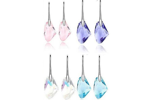 Cubic Zirconia Drop Earrings - Four Colours Available with Free Delivery