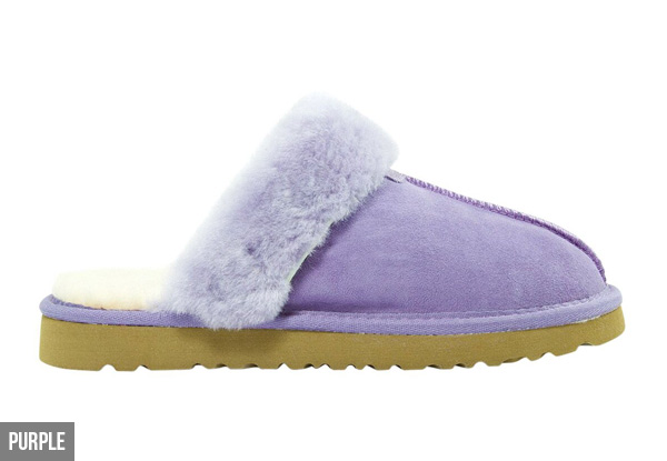 Ugg Auzland Sheepskin Water-Resistant Women Fur Trim Scuffs - Available in Five Colours & Three Sizes