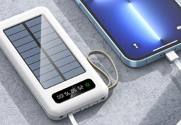 Four-in-One 30000mAh Portable Solar Power Bank - Two Colours Available