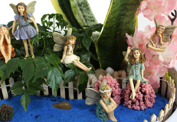 Six-Pieces Fairies Figurines for Pot Plants